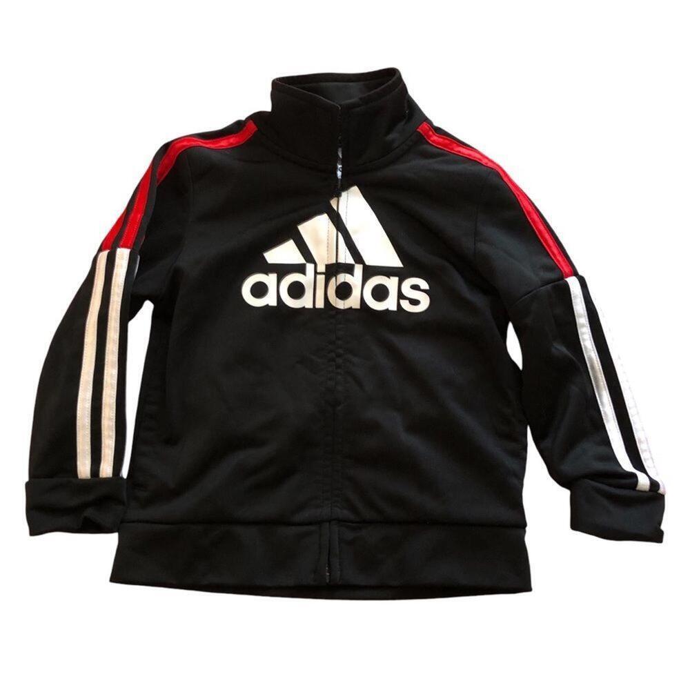 Adidas SZ 2T Track Jacket Black White Red Stripes Sporty Front Full Zip Fall